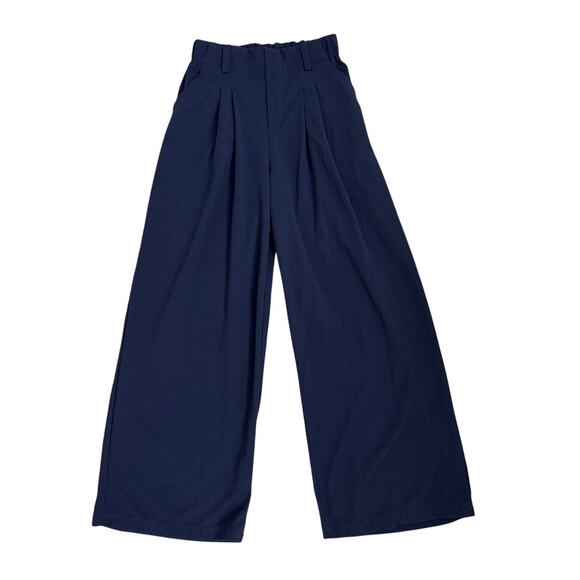 Halara Flex Navy Blue High Waist Pocket Wide Leg Casual Pants Size Womens XS NWT - Picture 1 of 5